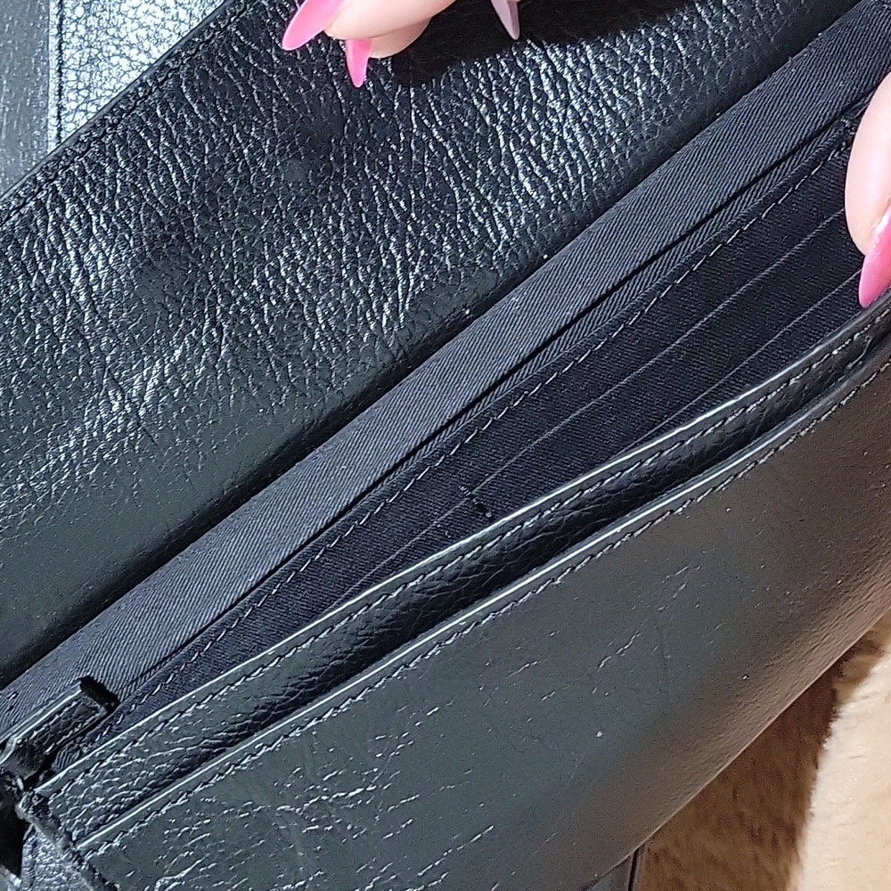 Rachel by Rachel Roy Black Leather Handle Bag with Wristlet with Removable Strap - Picture 5 of 11